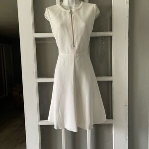 Sportmax White Dress with Zipper Detail